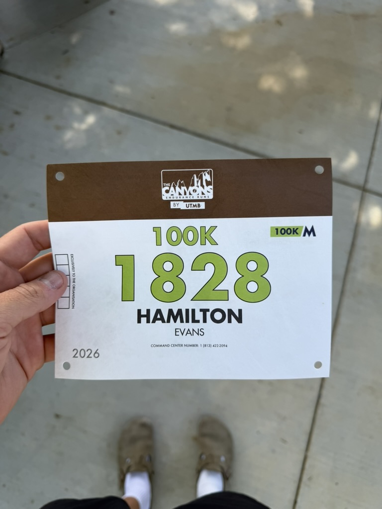 My bib for the race